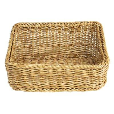 Olympia Polywicker Rechthoekige Mand Met Display Lichtbruin 360x300mm