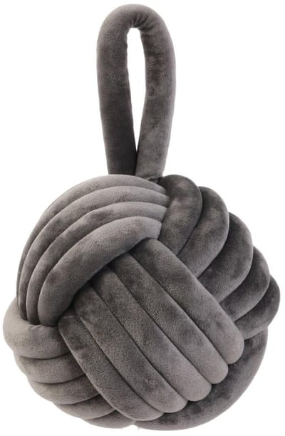 Home deco factory deurstop knoop - grijs - 1,15 kg - decoratie deurstopper
