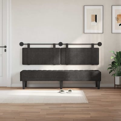 vidaXL - Hangend - hoofdbord - Zwart - Antiek - PU