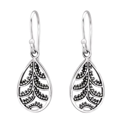 Montebello Oorbellen Anahi - 925 Zilver Geoxideerd - 10x14mm - 29mm