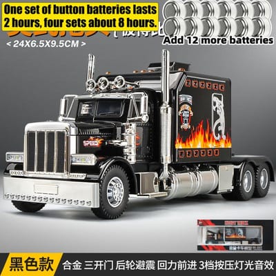 1:24 Peterbilt 389 Livrée Flamme Camion Semi-remorque Lourd Américain Tracteur Modèle Réduit en Alliage Métallique Moulé sous Pression Voiture de Collection Maison Tendance Affichage de Bureau Cadeau