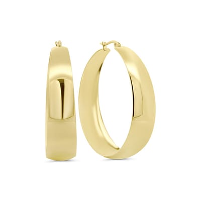 CO88 Collection 8CE-70659 Dames Brede Oorringen 50 mm - Goudkleurig RVS (Stainless Steel) - Cadeau voor Haar