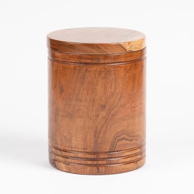 Houten Urn Groot 3,2 liter Cilinder Bruin - Urn voor Menselijke As - Crematie Urn voor As Volwassenen