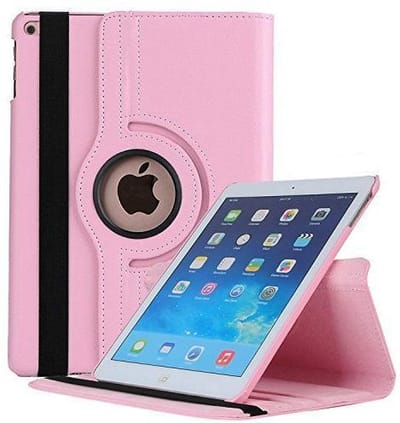 Geschikt voor iPad 10.2 (2019/2020/2021) hoes - 360° draaibare bookcase - kunstleer - roze