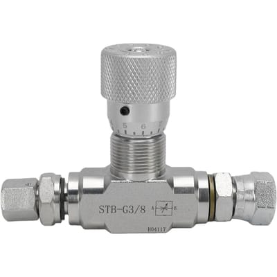 3 8 inch L08 Hydraulische Stroomregelklep STB G3 8 Tweerichtingsbegrenzerklep met Twee Zijdige Connectoren voor 1 2 Ton