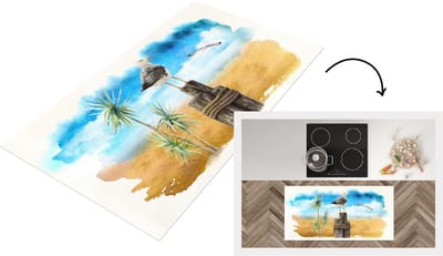 Keukenloper - Loper keuken - Vogel - Touw - Boom - Strand - 120x60 cm - Keukenloper vinyl