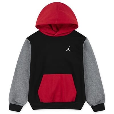 Jordan Brooklyn Color Block Hoodies Kinder - Zwart - Maat 128 - 137 CM - Katoen Fleece