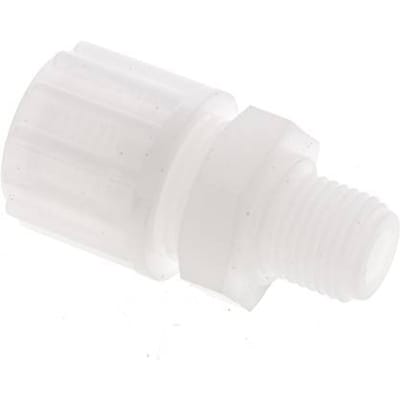 12x6mm & G1/4'' PVDF Rechte Knelfitting Buitendraad 10bar Kunststof en Polyamide