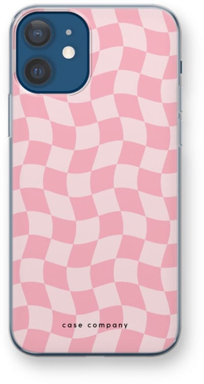 Case Company® - Hoesje geschikt voor iPhone 12 hoesje - Grid Roos - Soft Cover Telefoonhoesje - Bescherming aan alle Kanten en Schermrand