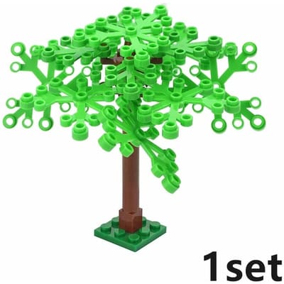 MOC Brique Usine Arbre DIY Forêt Pièces Tronc Palmier Feuille de Pin Axé sur l'Apprentissage Blocs de Construction Figurines Noël Présentant Plaque Jouet Enfant