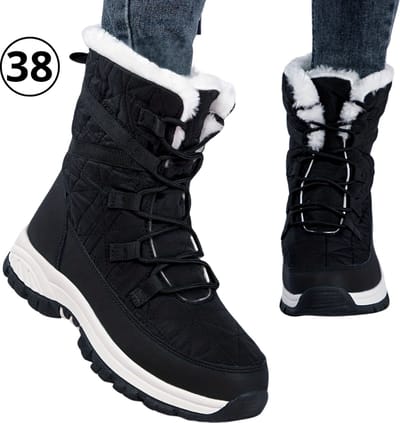 Nivard Wintersport Sneeuwboots - Snowboots - Sneeuwschoenen - Ski Gadgets Voor Dames - EU38 - Zwart