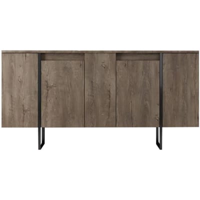 Asir - Troosten - Walnoot, zwart - 100% met melamine gecoat spaanplaat - 40 x 170 x 19 cm