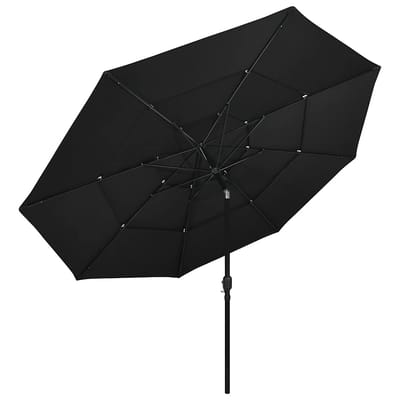 vidaXL - Parasol - 3-laags - met - aluminium - paal - 3,5 - m - zwart