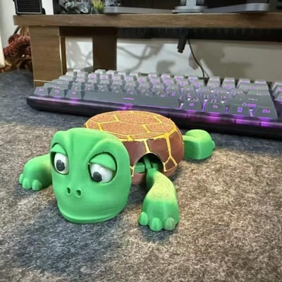 3D Geprint Eigenzinnig Schildpad Onderzetter Paniekerige Schildpad Geïsoleerde Onderzetter Ornament Stressverlichting Grappige Bugsy Doll Mokbasis Decoratie black