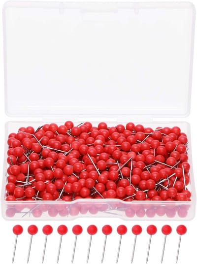 Decoratieve Ronde Drukspijkers voor Kaarten, Foto's en Prikborden - 500 Stuks Rood