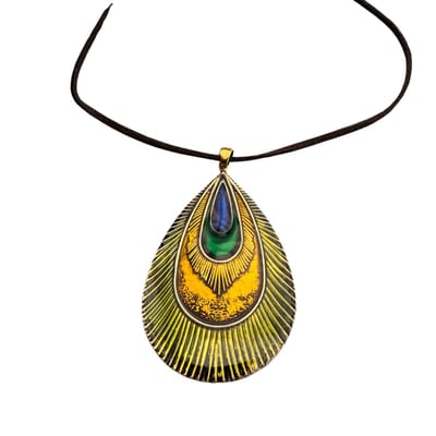 Ketting- Pauw - metaal- verstelbaar- groen-Charme Bijoux
