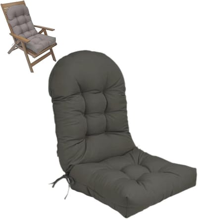 Tuin Stoelkussen - Loungekussen - Buiten Ontspannen - Waterdicht & Anti-slip - 110x50cm - Donkergrijs