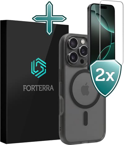 Hoesje Met 2x Screenprotector - Geschikt voor Apple iPhone 16 Pro - Magsafe Compatible - Sterk & Shockproof - Shock Proof Case - Back Cover - Telefoon Hoes - Zwart