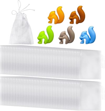 Dailygoods- Theefilterzakjes 100 stuks - Theezakjeshouder - Theezakjes schoteltje - Thee cadeau - Theezakjes organizer - Vliesstof 5 x 7 cm