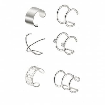 5-Delig- Zilverkleurig- Oor klemmen- Helix-Geen gaatjes-Charme Bijoux