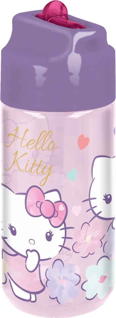 Hello Kitty Tritan Drinkfles - 430 ml – Vaatwasserbestendig & BPA-vrij - Drinkfles voor kinderen – Transparant roze
