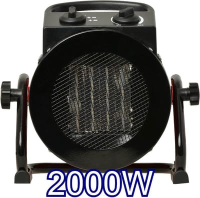 Industriële elektrische keramische kachel 2000W / 2 KW - Werkplaatskachel - Heater - Straalkachel - Ventilatorkachel - Thermostaat - 3 Standen - werkplaats, kantoor, werkplek, schuur, garage, verbouwing 2KW watt