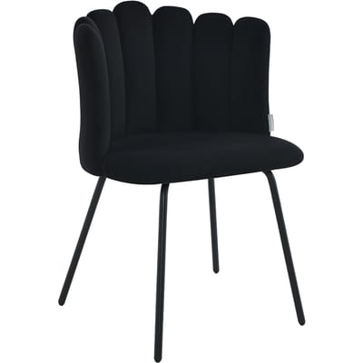 Milton & Oldbrook Velvet Eetkamerstoel Julfa Zwart
