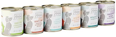 MjAMjAM - premium wet food for dogs - Mixed package II - With chicken & duck, beef, turkey, veal, turkey, lamb, pack of 6 (6 x 800 g), natural with extra meat