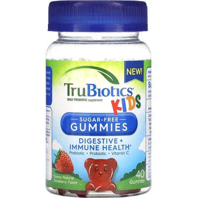 TruBiotics, Pour enfants, Complément probiotique quotidien, Délicieux arôme naturel de fraise, 40 gommes