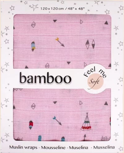 Interbaby Wikkeldeken Tipi Junior 120 X 120 Cm Katoen Roze