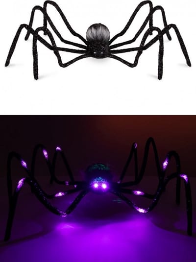 PartyXplosion - Mega Spin met Licht - Grote Halloween Spin - 125cm - Zwart