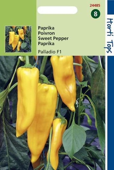 Hortitops Zaden - Paprika Palladio Hybride F1 (Gele Koehoorn)
