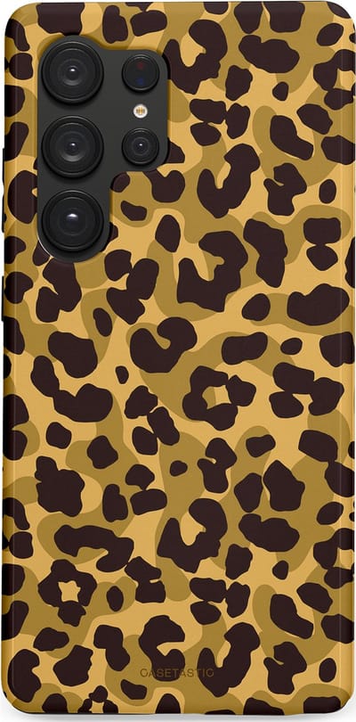 Casetastic hoesje geschikt voor Samsung Galaxy S25 Ultra - Dubbellaagse bescherming - Jungle Panter - Fashion Case - Zwart Crème Beige