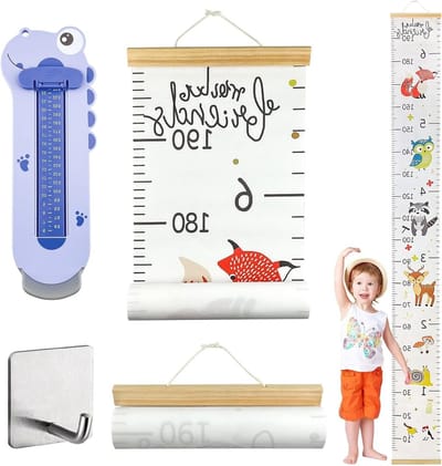 Meetinstrument voor Kinderen - Voet- en Lichaamslengte Meting Set 20 x 200 cm met Haak voor Jongens en Meisjes, Ideaal voor Groei en Schoenmaat Bepaling