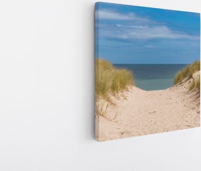Saammp - Canvas Schilderij - Strand En Zee - Pad Vanuit de duinen - 20x20 - Foto op canvas - Wanddecoratie - muurdecoratie Woonkamer - Slaapkamer decoratie - Canvas Print