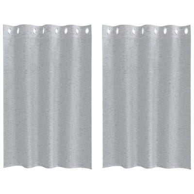 vidaXL Voile Gordijn 2 st Donkergrijs 140 x 140 cm Polyester