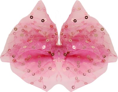 Haarclip met organza strik donkerroze - 14 cm