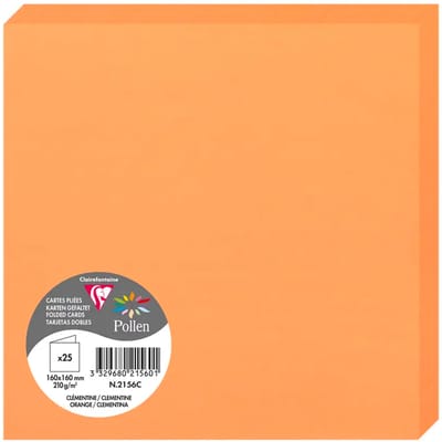 Clairefontaine Pollen - Dubbele Kaart - 110x155mm - C6 - Clementine - Oranje