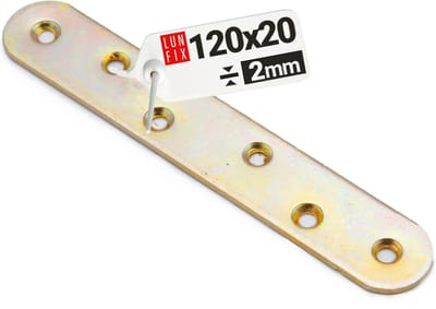 LUN FIX - Meubel vlakverbinder - 120x20x2mm - Geel verzinkt - Plaatconstructieverbinder