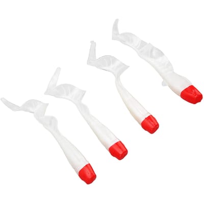 4 Stuks Vis Lokaas Simulatie Vis Aas Levensgetrouw PVC voor Zoetwater Baars Mandarijn Vis Rood Wit white