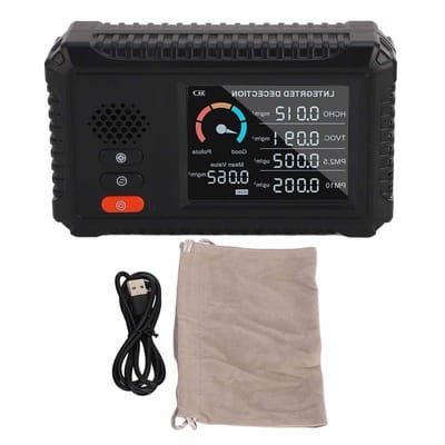 Luchtkwaliteit Detector - Luchtmeter HCHO TVOC - Binnenlucht Monitoren - Compact Draagbaar Ontwerp - 13 x 10 x 4 cm