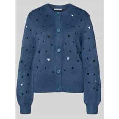 Regular fit gebreid jack met borduursels