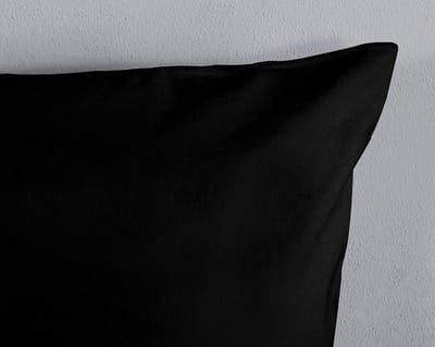 Pure dekbedovertrek effen kleur - Lits jumeaux 240x200/220 cm - Zwart - Microvezel