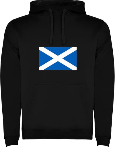 Zwarte unisex hoodie met Wereldse vlaggen het land Schotland merk Roly maat M