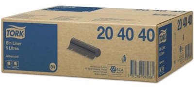 Tork 204040 Afvalzakken 5 liter B3 33x40cm zwart à 1000 stuks (204040)