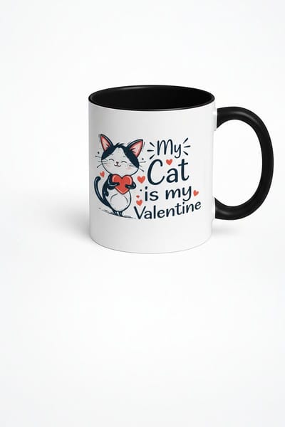 Valentijn Katten Mok - "My Cat is my Valentine" - Cadeau voor Kattenliefhebbers