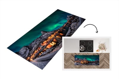 Keukenloper - Loper keuken - Noorderlicht - IJsland - Sneeuw - 120x50 cm - Keukenloper vinyl