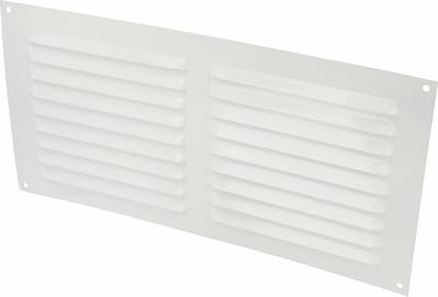 AMIG Ventilatierooster/muurrooster - 150 x 300mm - aluminium - wit - schoepenrooster