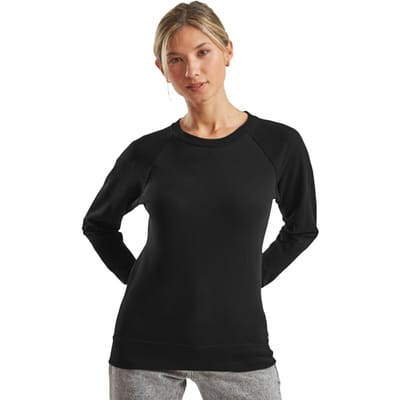 Fruit of the Loom Dames/Dames Lichtgewicht Raglan Sweatshirt (Zwart)