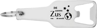 Akyol - de liefste zus van de wereld flesopener - Zus - familie mensen met een zus - cadeau - 105 x 25mm